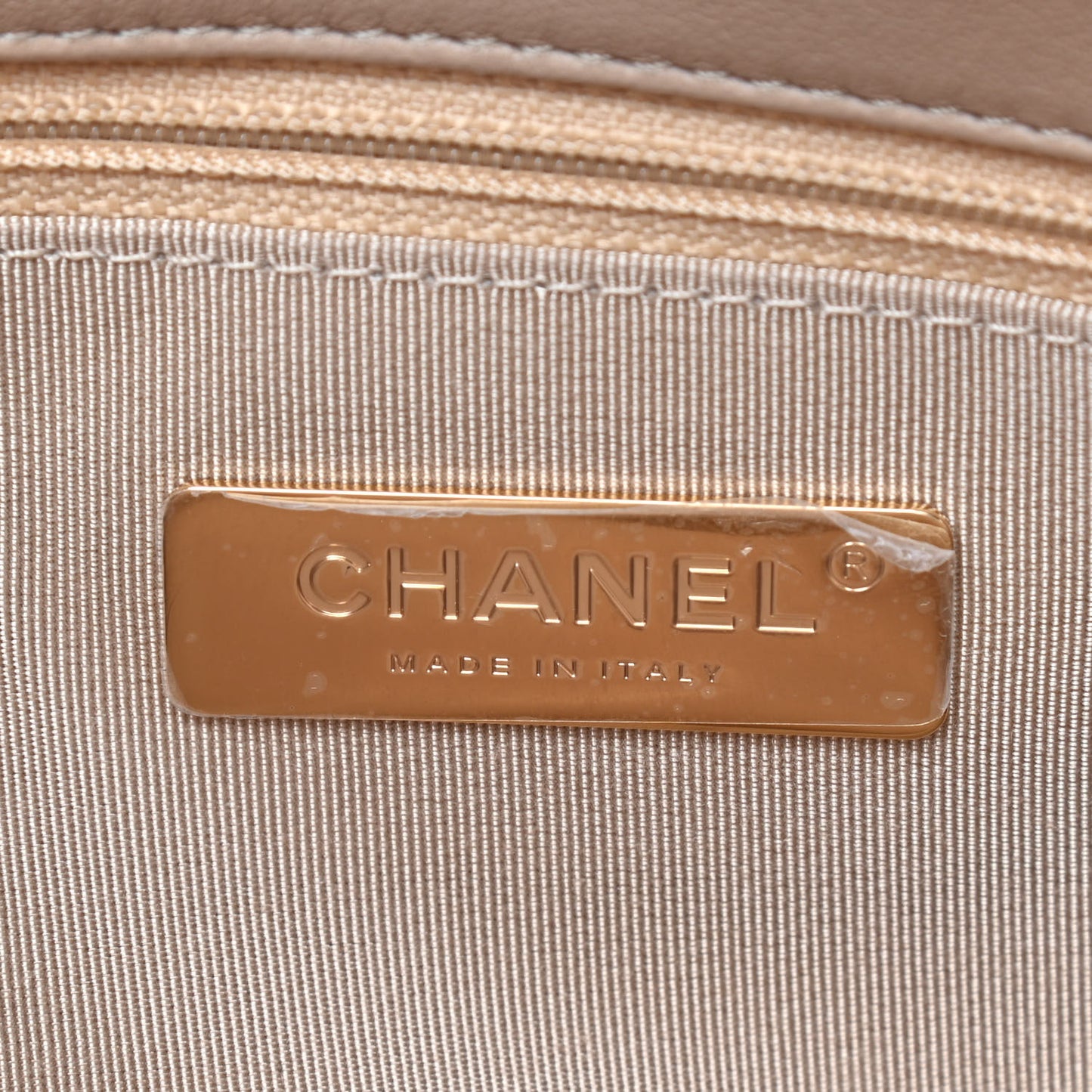 Lambskin Quilted Medium Chanel 19 Flap Dark Beige