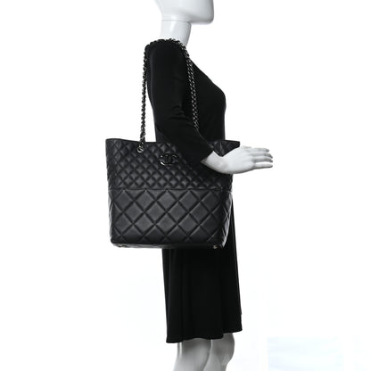 Chanel Calfskin Quilted In The Business North South Tote Black 2 of 10