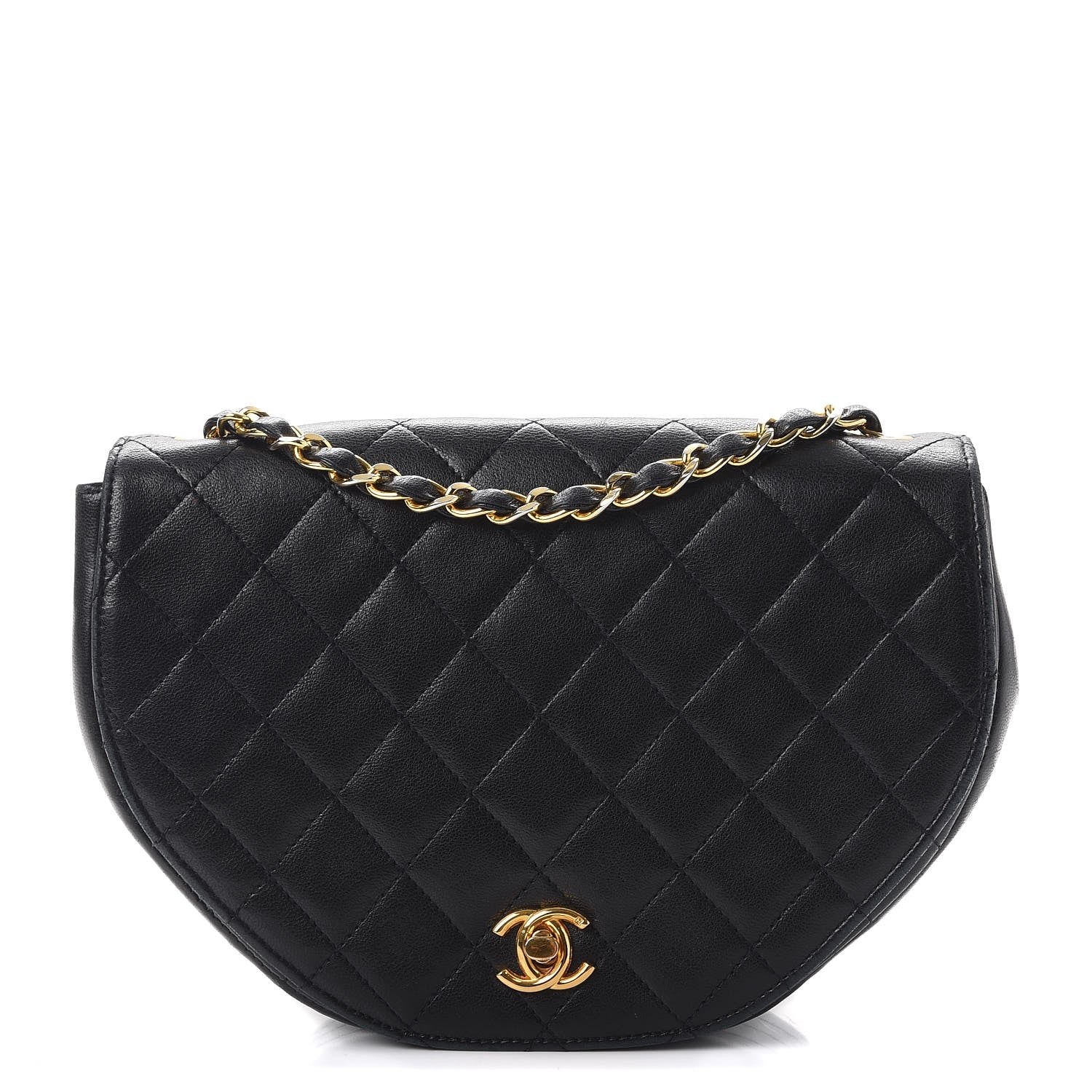 Chanel Lambskin Quilted Small Half Moon Flap Black 1 of 13