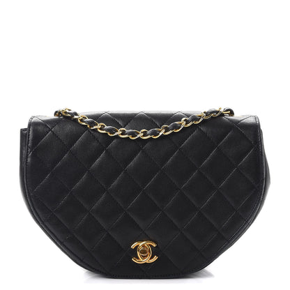 Chanel Lambskin Quilted Small Half Moon Flap Black 1 of 13