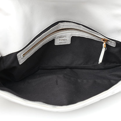 Fendi Nappa FF 1974 Embossed Baguette White 4 of 8