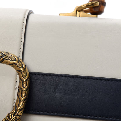 Gucci Calfskin Bamboo Web Medium Dionysus Top Handle Bag White Blue Hibiscus Red 8 of 14