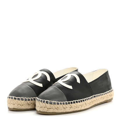 Chanel Lambskin CC Espadrilles 41 Black White Grey 4 of 10