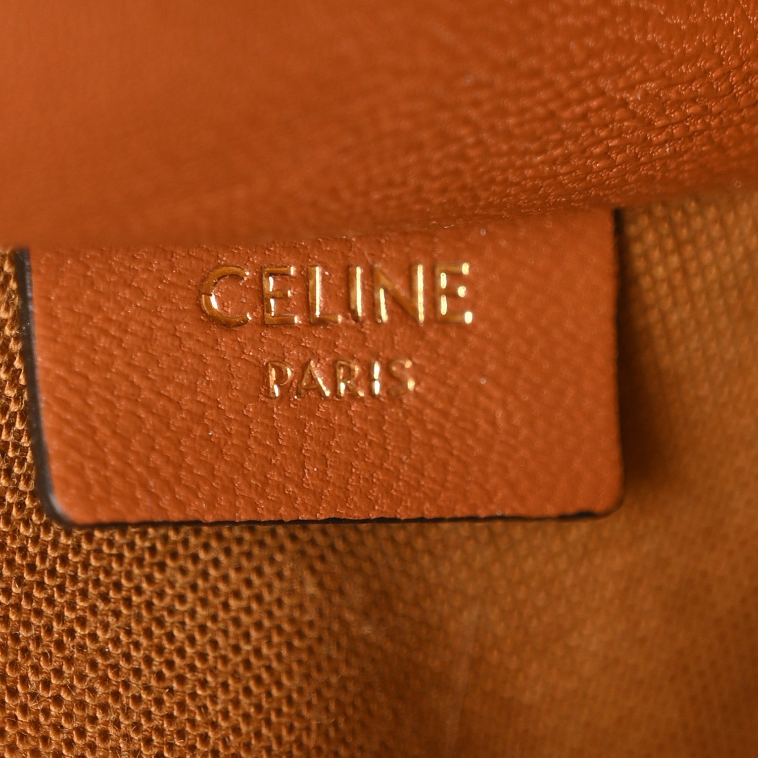 Celine Lambskin Triomphe Canvas Embroidered Logo Clutch With Chain Tan 6 of 10