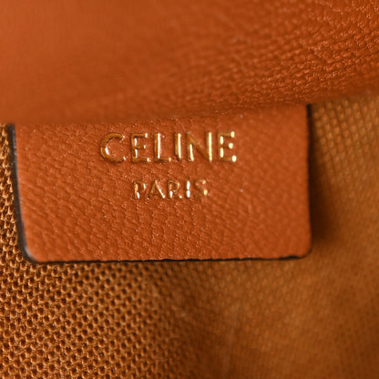 Celine Lambskin Triomphe Canvas Embroidered Logo Clutch With Chain Tan 6 of 10