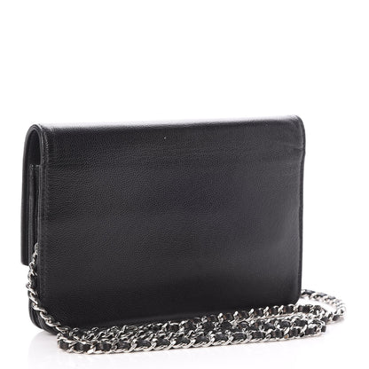Chanel Caviar Sevruga Wallet On Chain WOC Black 3 of 9