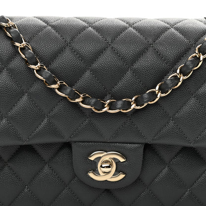 Chanel Caviar Quilted Medium Double Flap Dark Grey 8 of 12