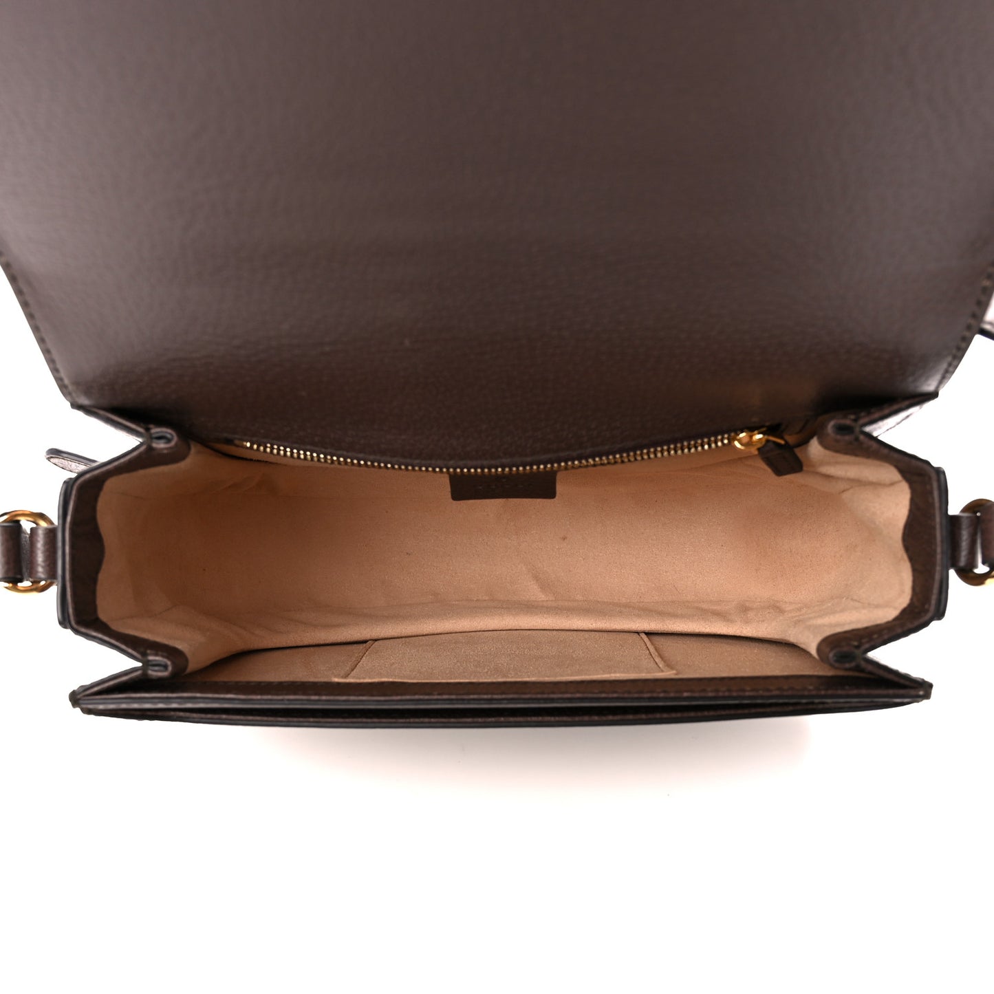 GG Supreme Monogram Web Small Ophidia Flap Messenger Bag Brown