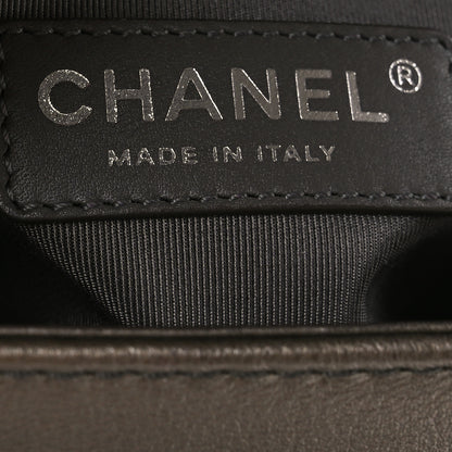 Chanel Metallic Lambskin Perforated Small Boy Flap Dark Silver 6 of 10