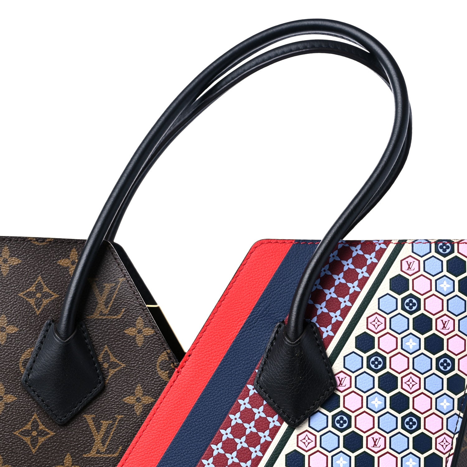 Louis Vuitton Calfskin Monogram Kimono Tote MM Rouge Navy 11 of 11