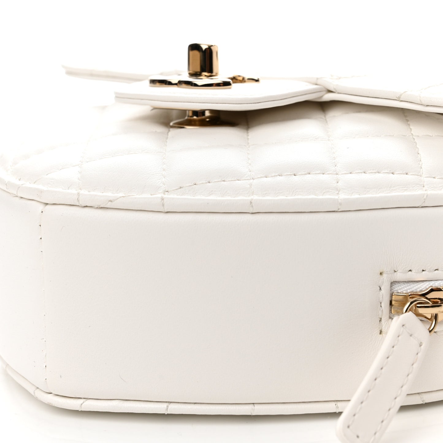 Lambskin Quilted CC In Love Heart Bag White