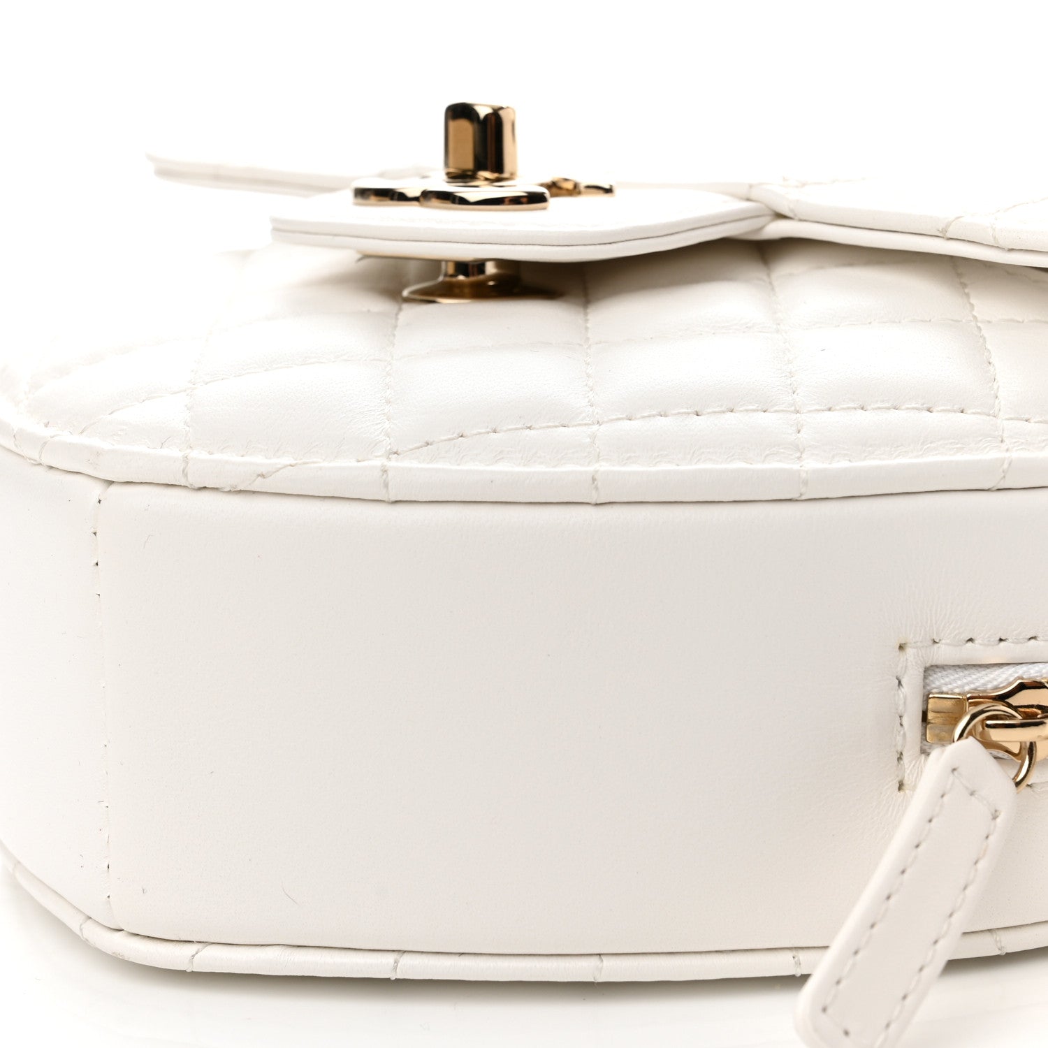 Chanel Lambskin Quilted CC In Love Heart Bag White 9 of 10