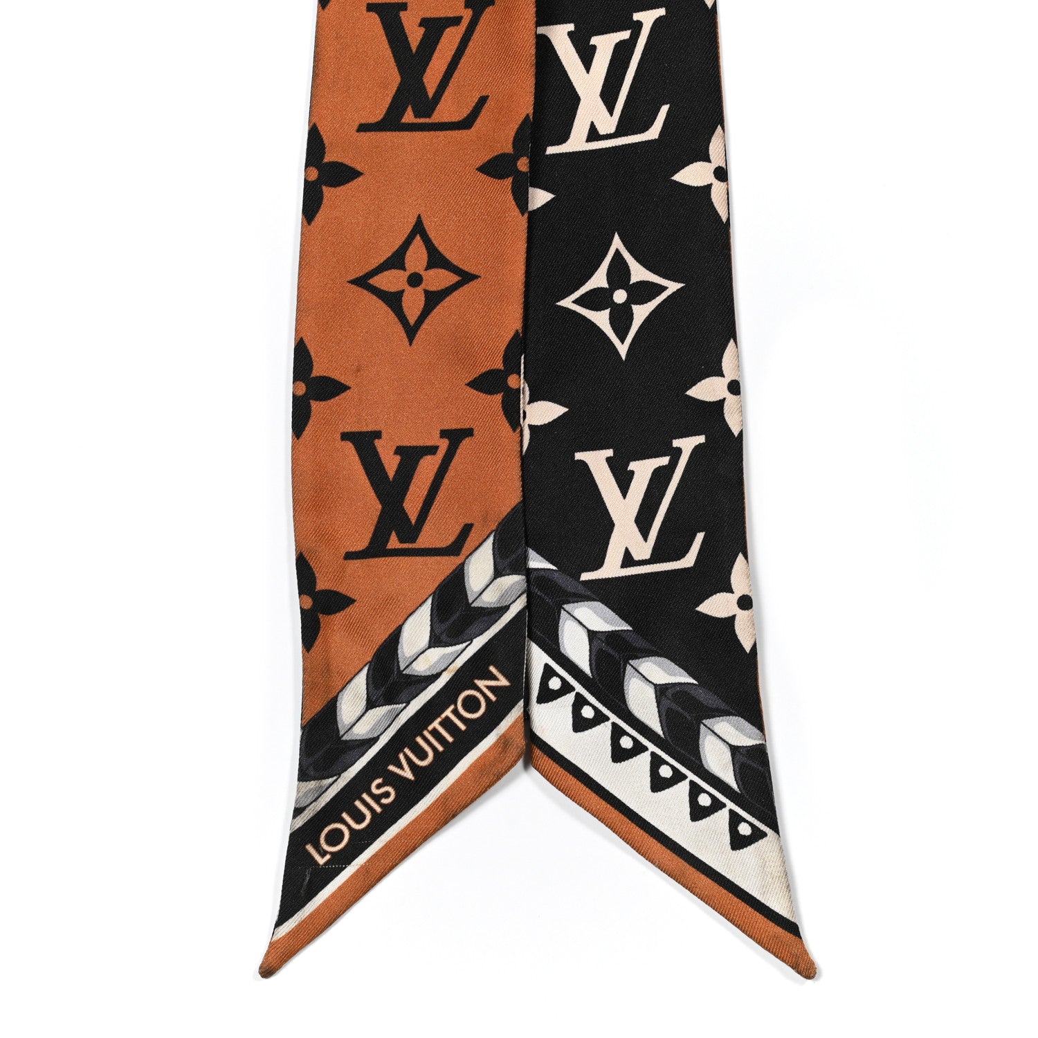 Louis Vuitton Silk Monogram LV Crafty Bi Color BB Bandeau Caramel Black 2 of 6