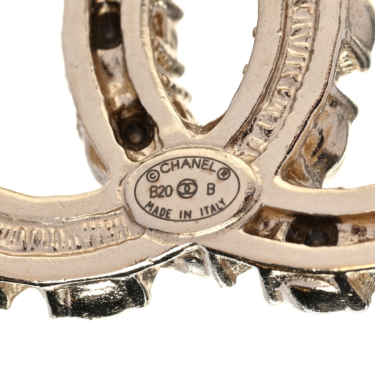 Chanel Crystal Pearl CC Dazzling Domino Earrings Gold 4 of 5