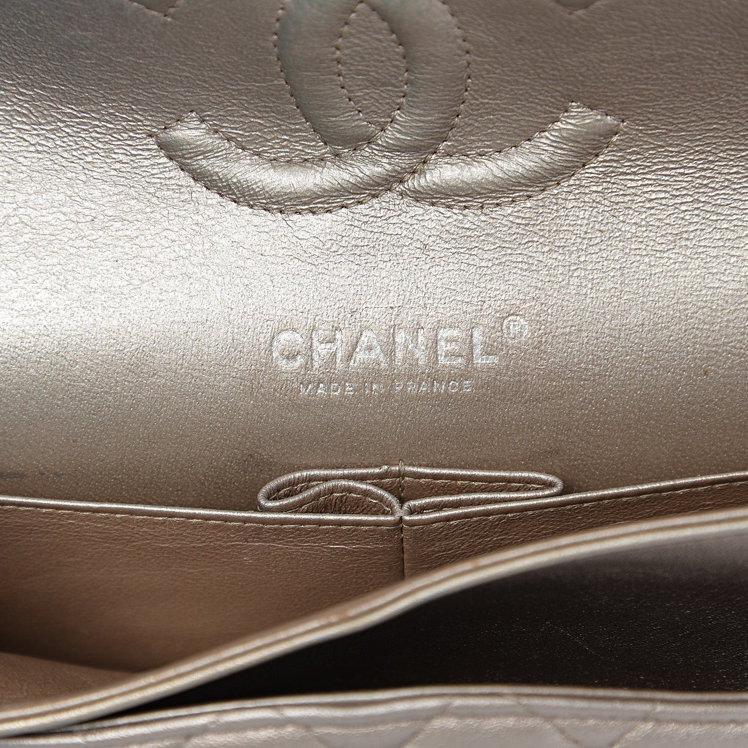 Chanel Metallic Lambskin Quilted Medium Double Flap Silver 5 of 9