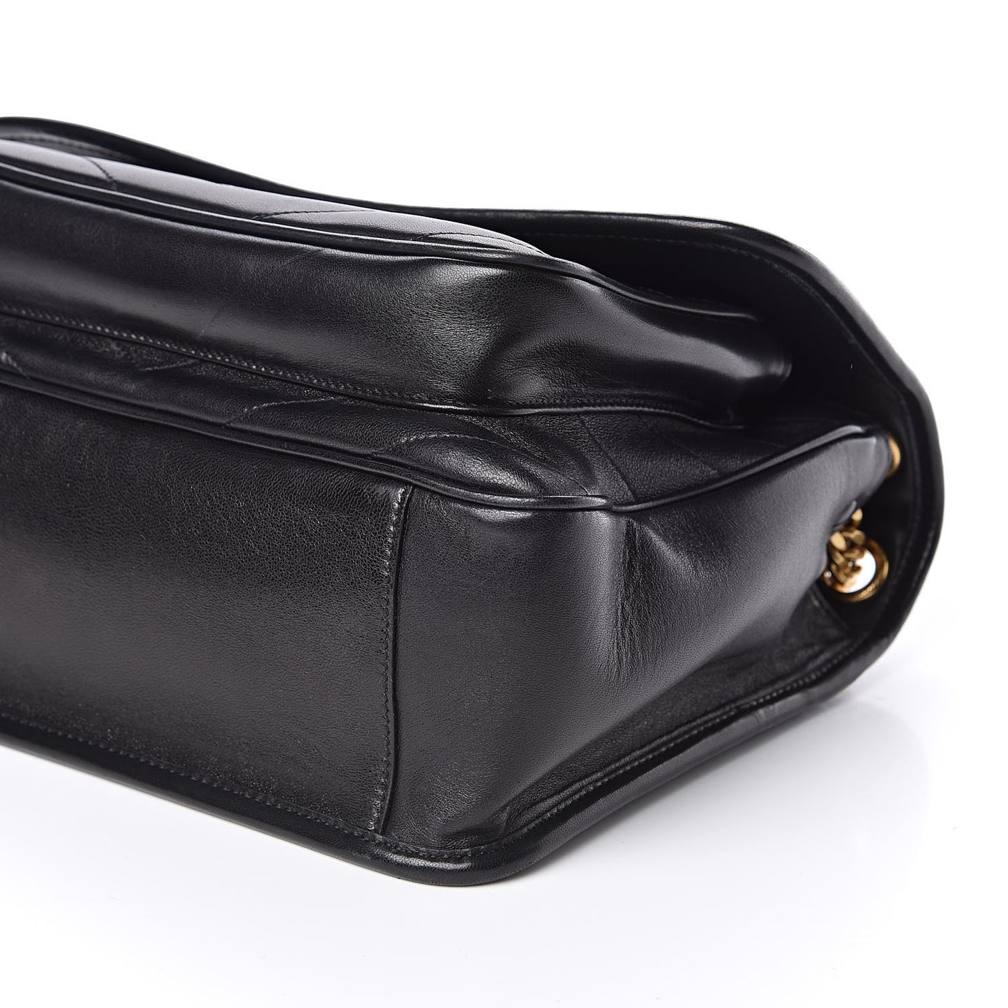 Lambskin Matelasse Monogram Medium Niki Chain Satchel Black