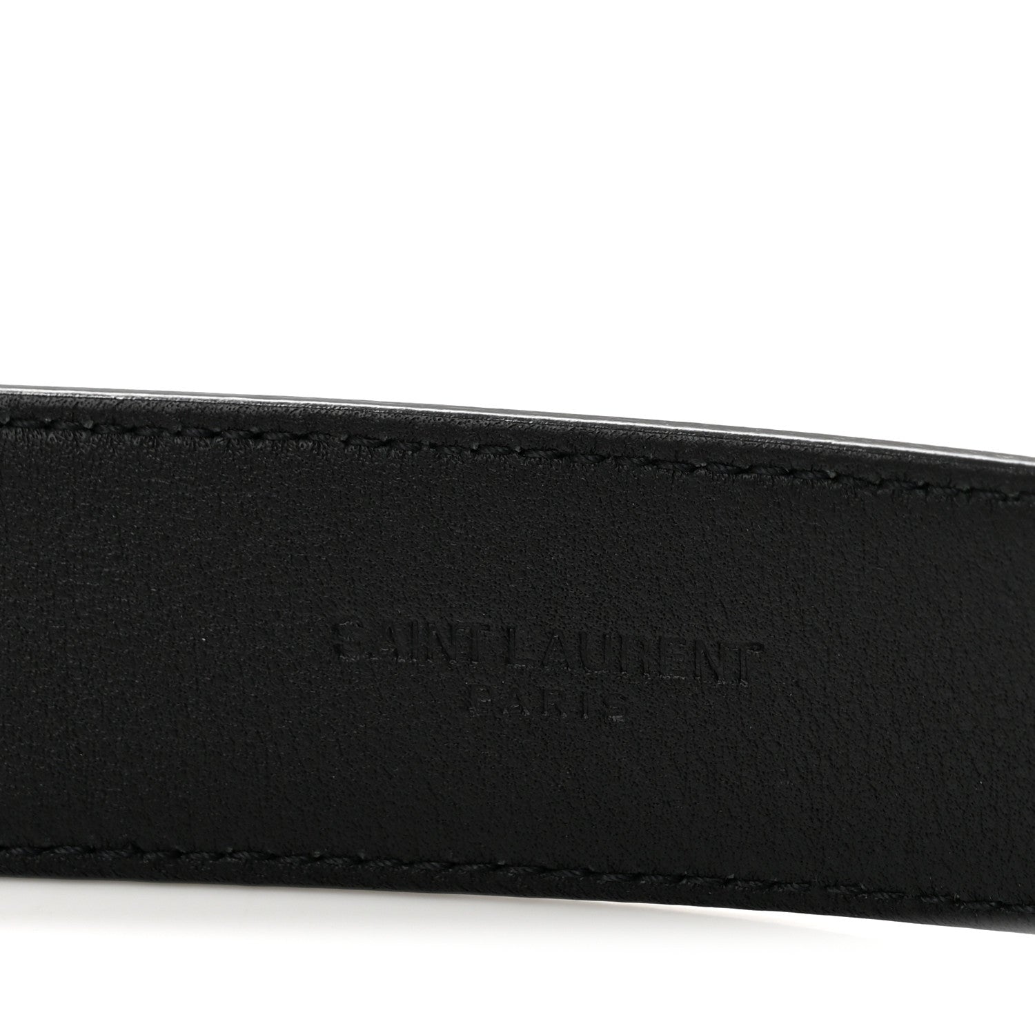 Saint Laurent Smooth Calfskin Monogram Square Buckle Belt 85 34 Black 5 of 7