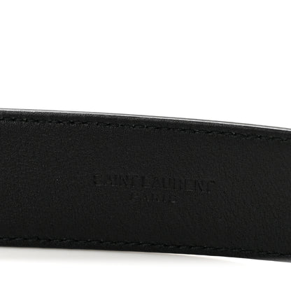 Saint Laurent Smooth Calfskin Monogram Square Buckle Belt 85 34 Black 5 of 7
