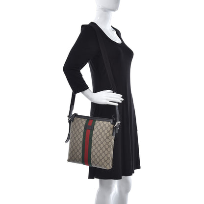 Gucci GG Supreme Monogram Web Messenger Bag Black 2 of 11