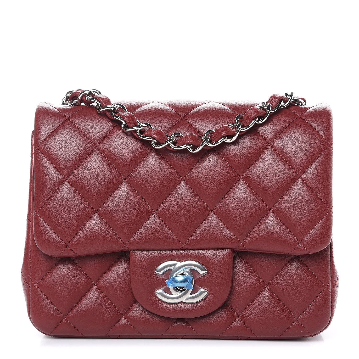 Chanel Lambskin Quilted Mini Square Flap Burgundy 1 of 12