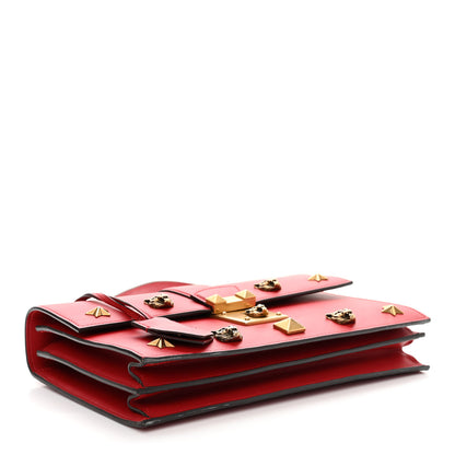 Gucci Calfskin Medium Cat Lock Top Handle Bag Red 4 of 10