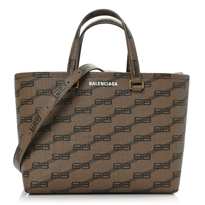 Balenciaga Coated Canvas BB Monogram Small Signature East West Shopper Bag Beige Brown 1 of 9