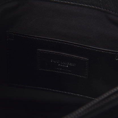 Saint Laurent Sheepskin Matelasse Chevron Monogram Large College Satchel Black 8 of 9