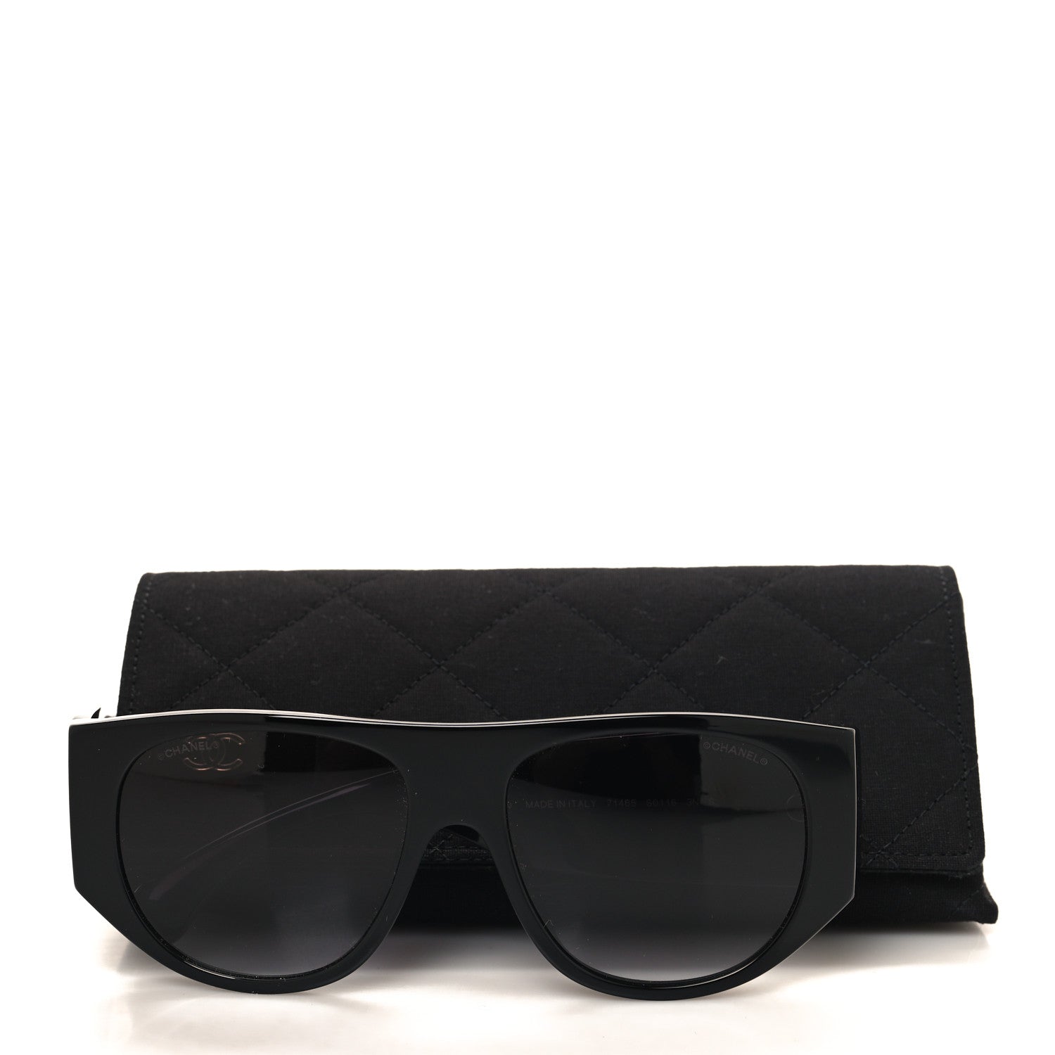 Chanel Acetate Quilted CC Pilot Sunglasses 71465 Black 7 of 7
