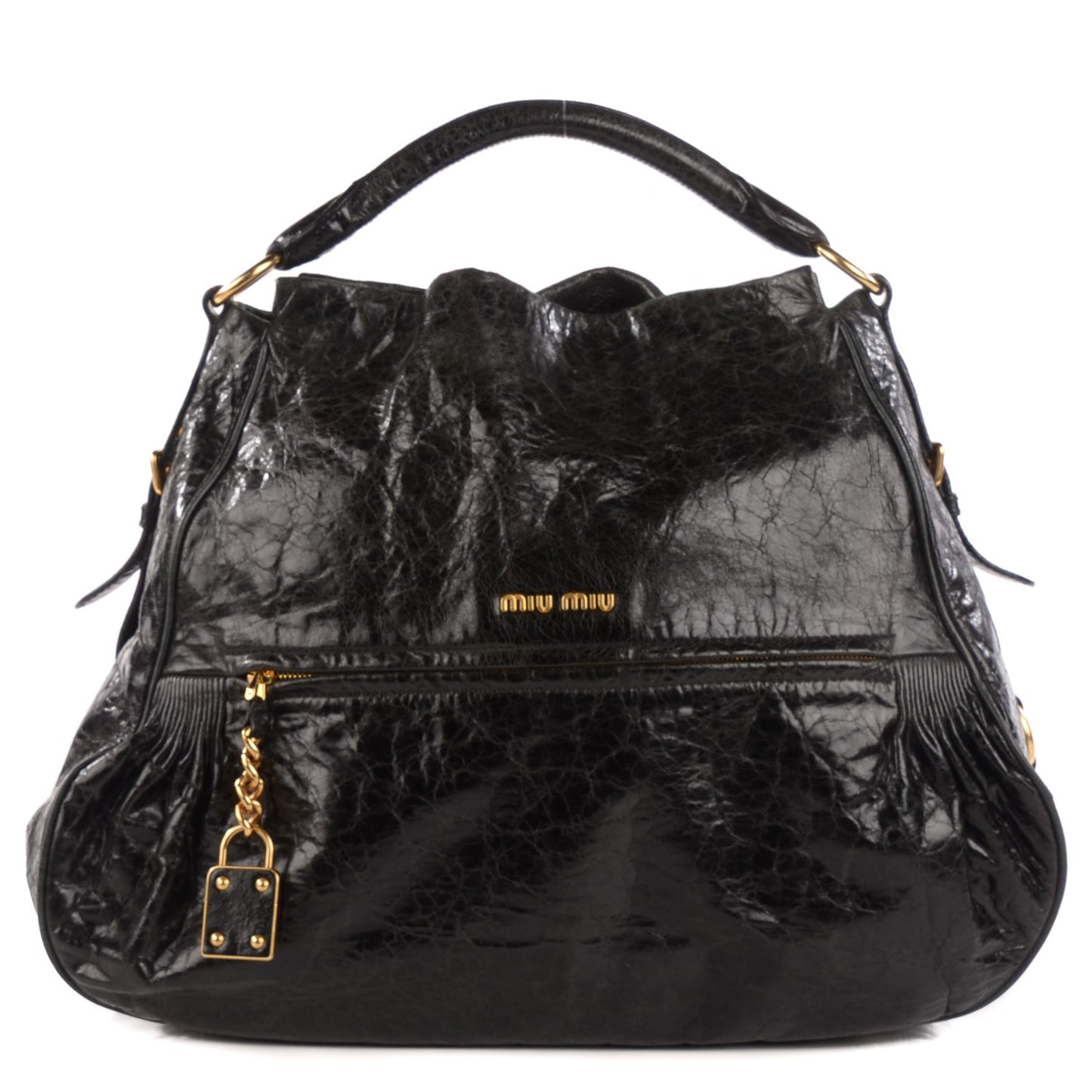 Vitello Lux Charm Hobo Nero Black