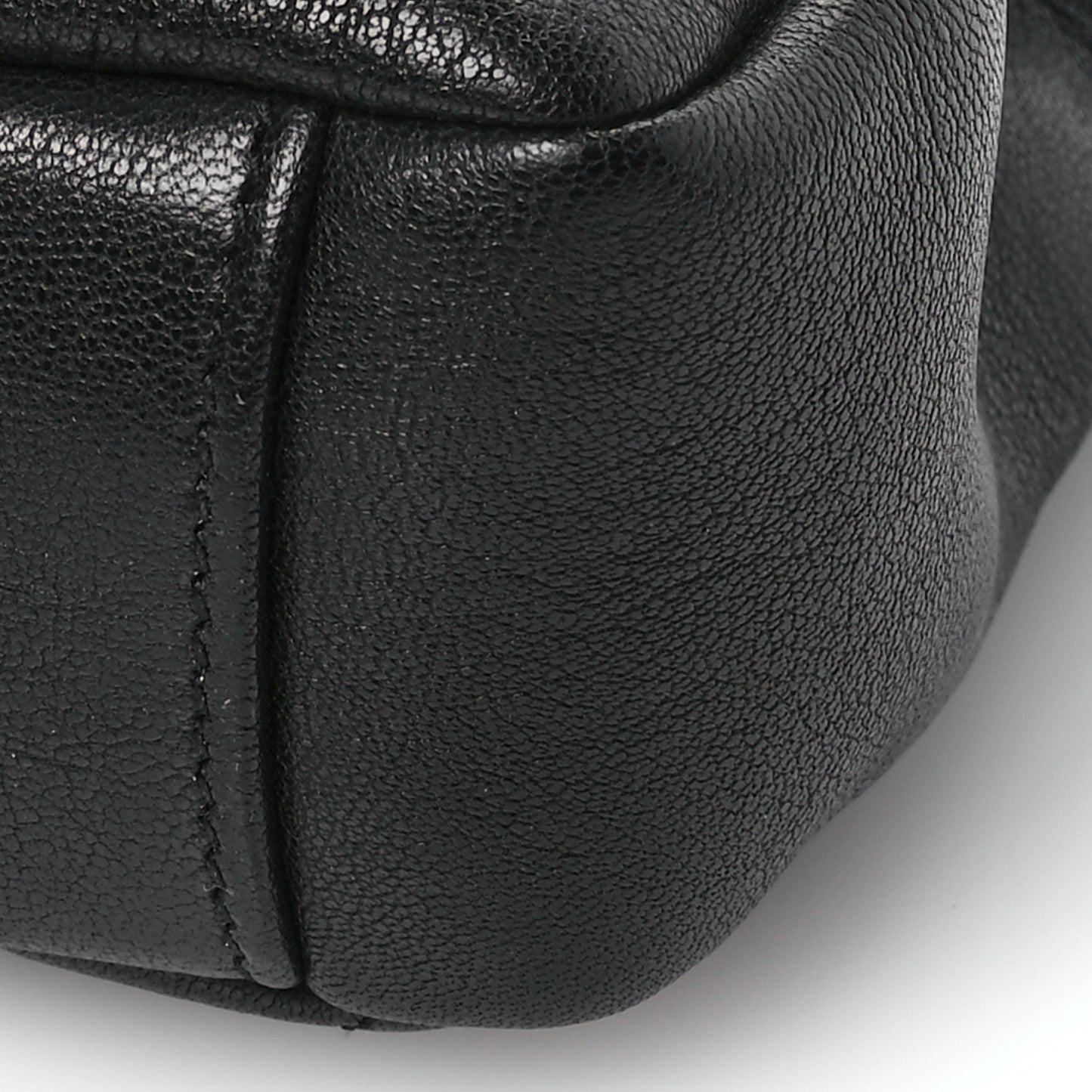 Sheepskin Matelasse Chevron Monogram Medium College Bag Black