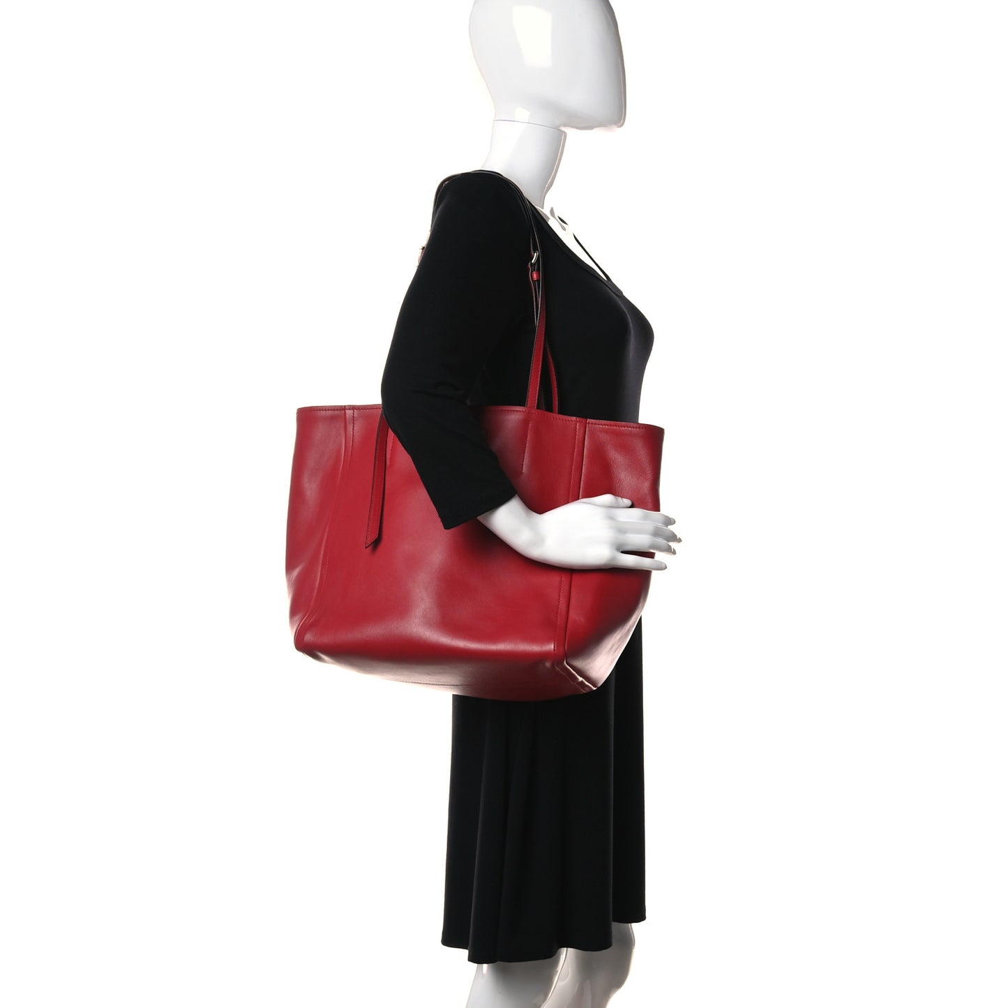 City Calfskin Shopping Tote Red