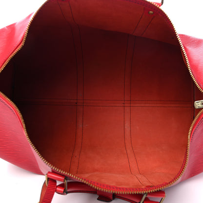 Louis Vuitton Epi Keepall 50 Castillan Red 4 of 10
