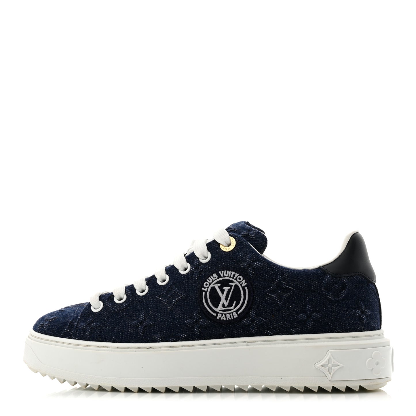 Denim Monogram Debossed Time Out Sneakers 39 Blue