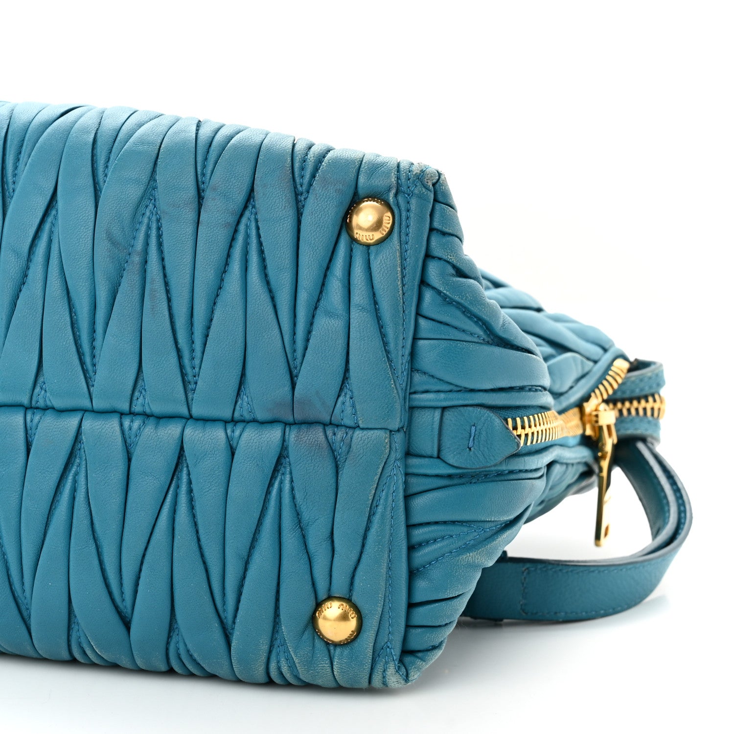 Miu Miu Nappa Matelasse Top Handle Bag Turchese 10 of 18