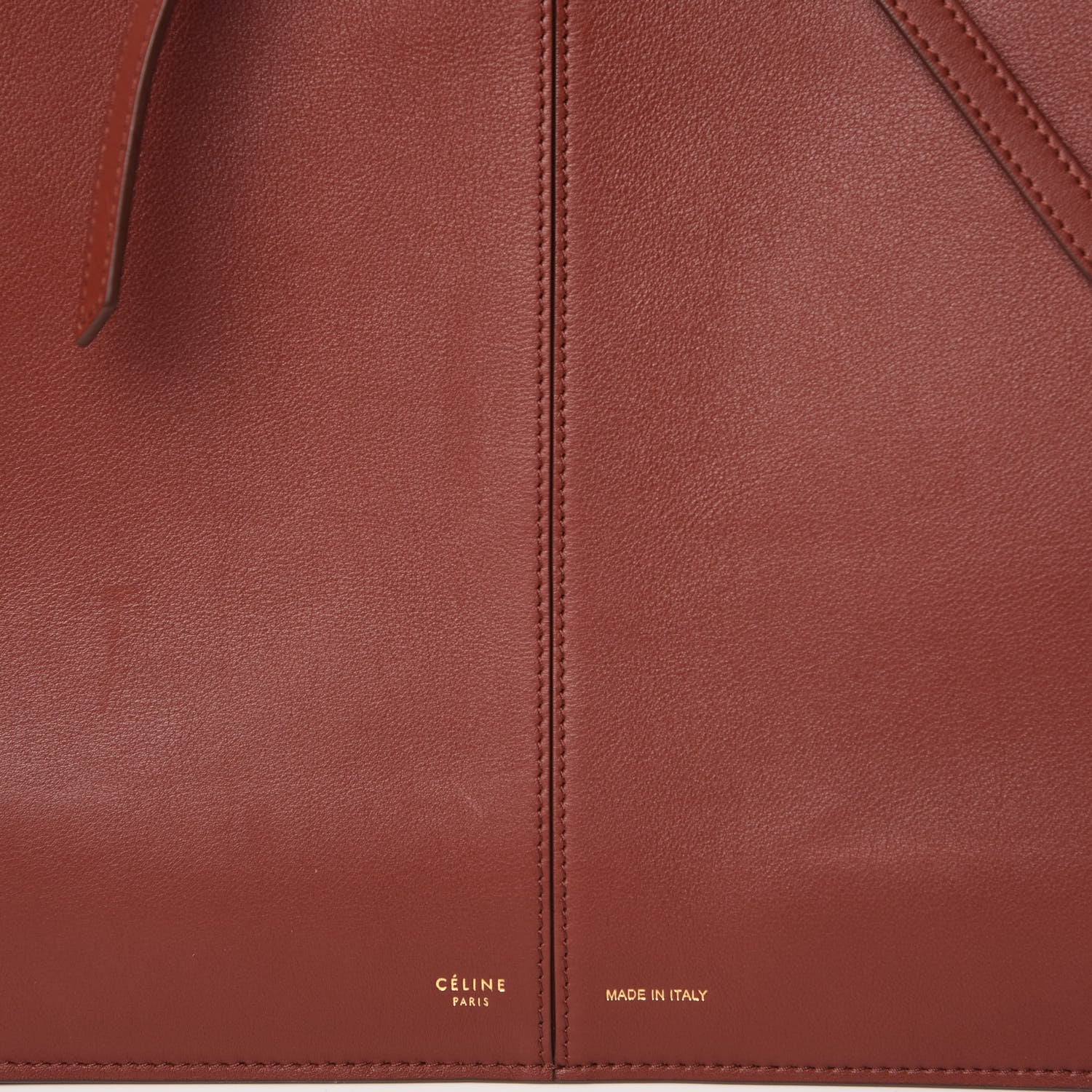 Celine Calfskin Medium Tri-Fold Bag Red Wood 6 of 15