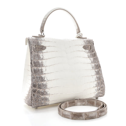 Hermes Matte Niloticus Crocodile Himalaya Kelly Retourne 25 White 3 of 11