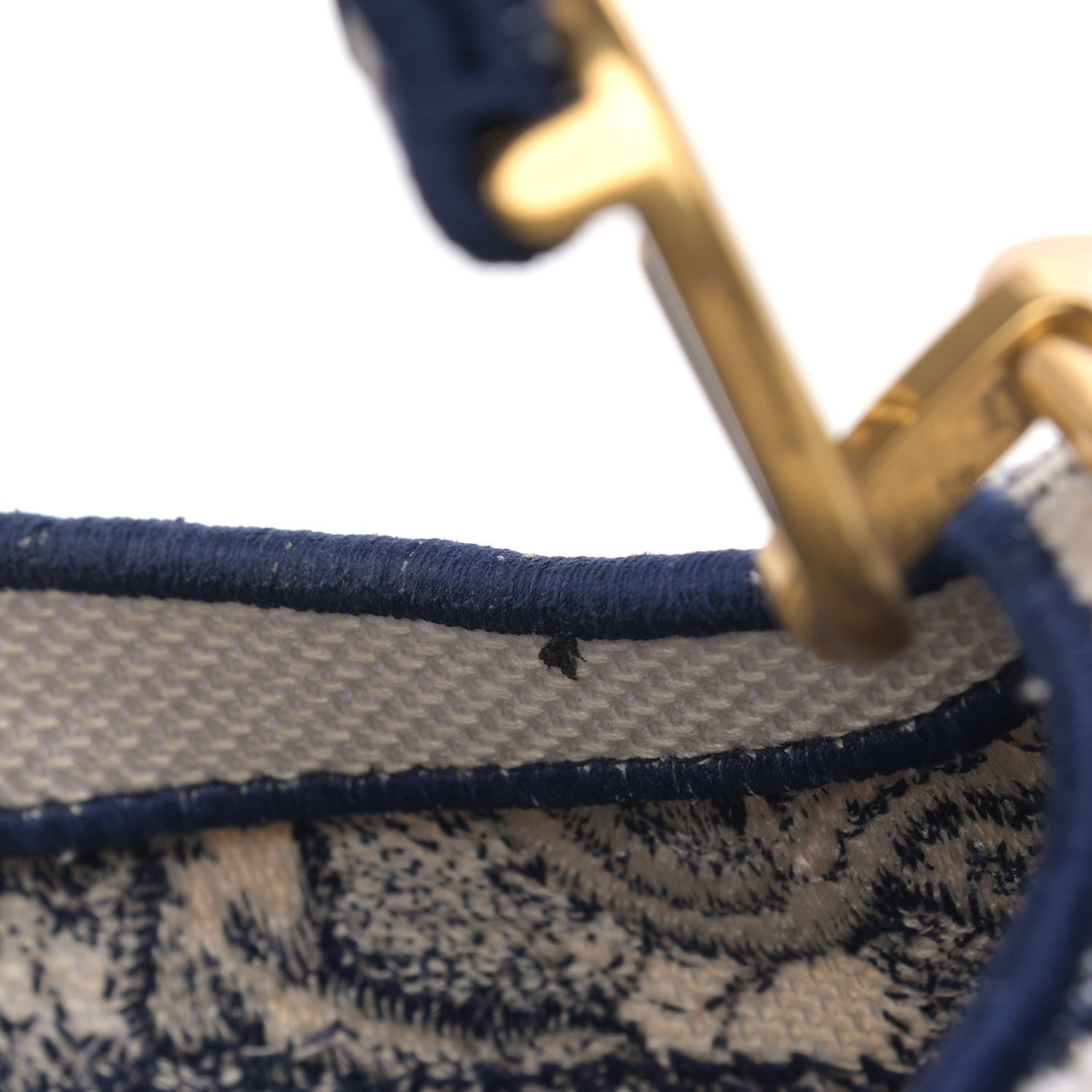Christian Dior Canvas Embroidered Toile de Jouy Saddle Bag Blue 12 of 16