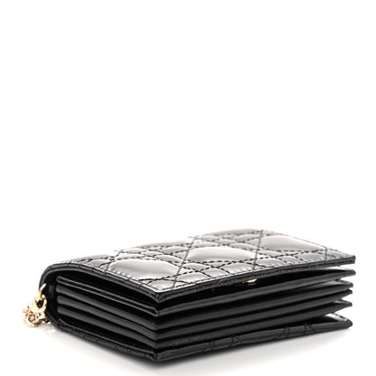 Christian Dior Patent Cannage Nano Lady Dior Card Holder Black 4 of 10