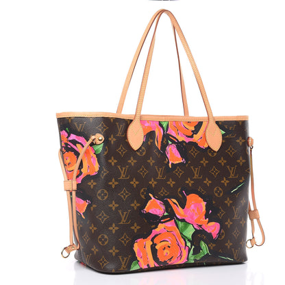 Louis Vuitton Monogram Roses Neverfull MM 3 of 12