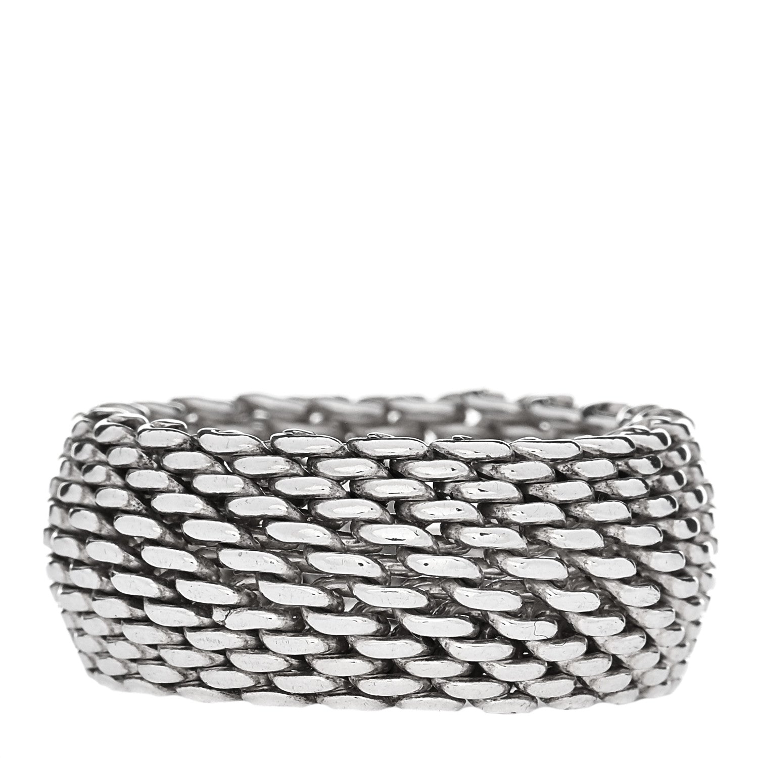 Tiffany Sterling Silver Somerset Mesh Ring 58 8.5 1 of 4