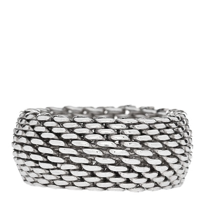 Tiffany Sterling Silver Somerset Mesh Ring 58 8.5 1 of 4