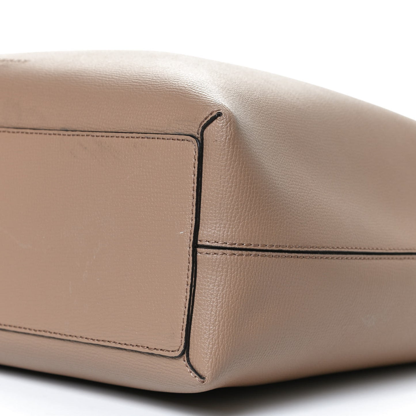 Grainy Calfskin Haymarket Check Medium Reversible Tote Camel