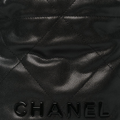 Chanel Shiny Caviar Quilted Monochrome Mini Chanel 22 Black 8 of 11