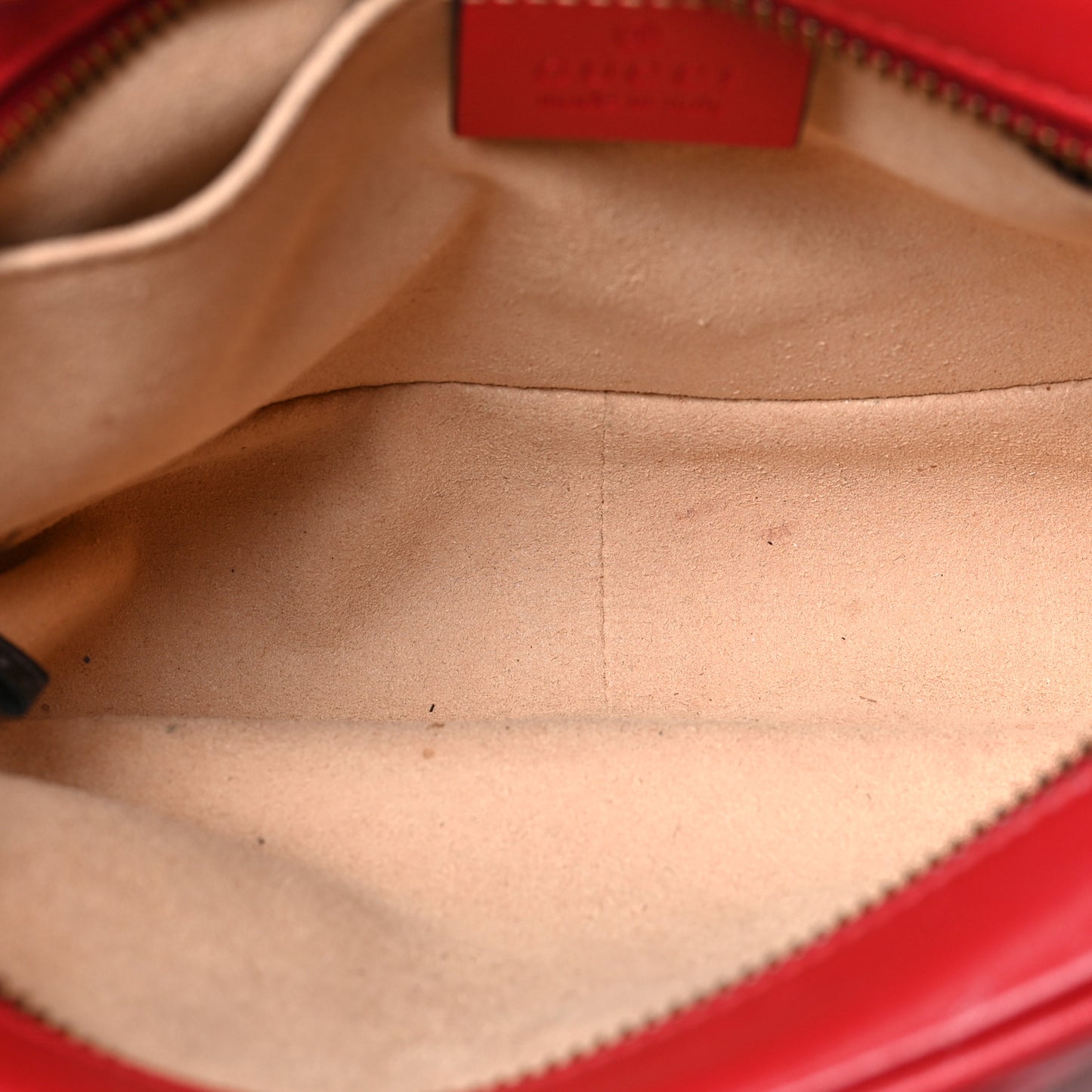 Calfskin Matelasse Mini GG Marmont Chain Shoulder Bag Hibiscus Red
