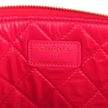 Chanel Lambskin Quilted Large Cosmetic Case Dark Pink 6 of 7