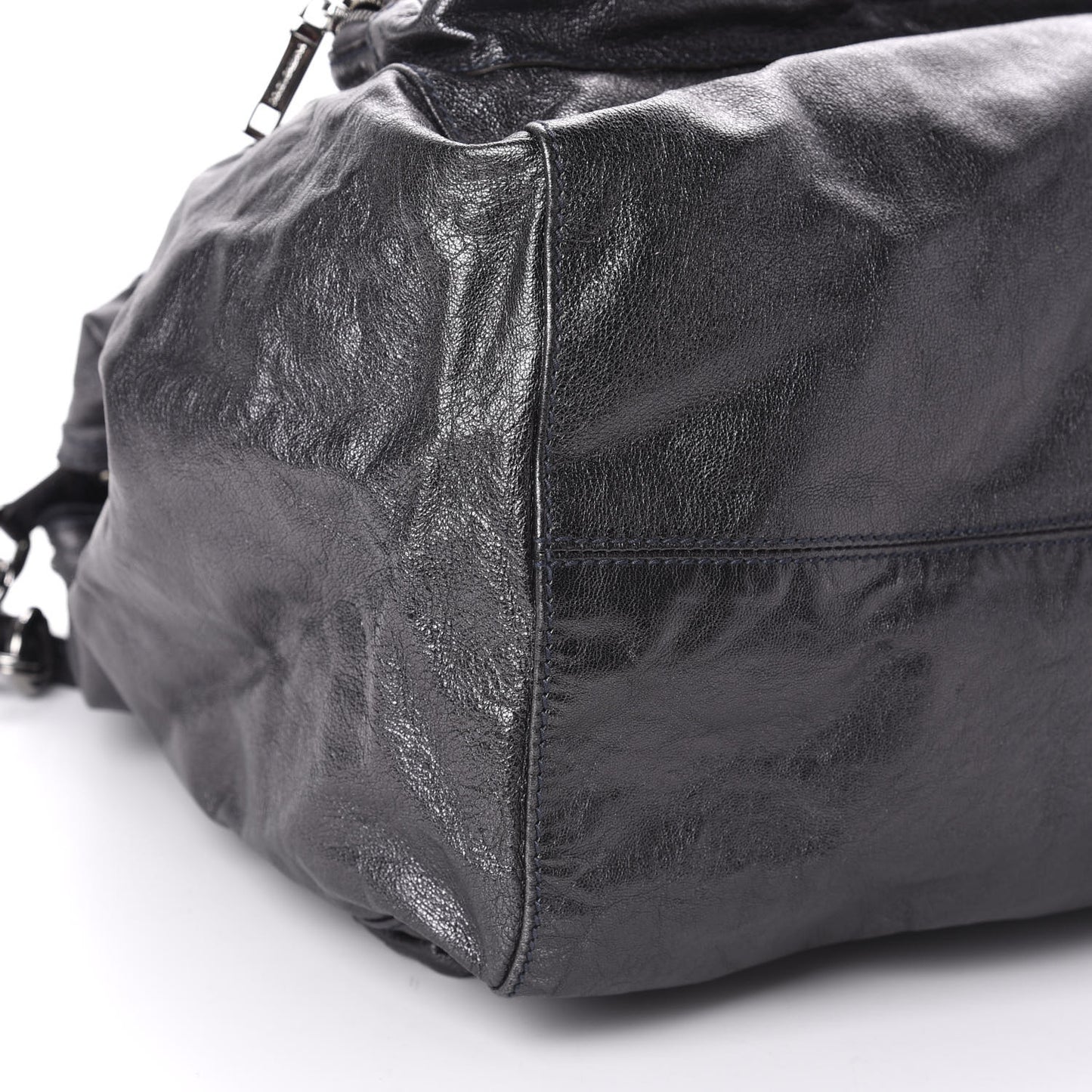Calfskin Tote Metallic Silver