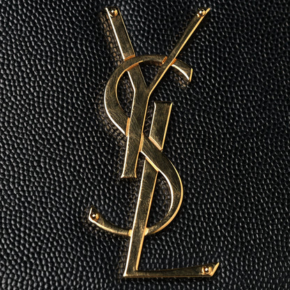 Saint Laurent Grain De Poudre Medium Classic Monogram Kate Satchel Black 9 of 9