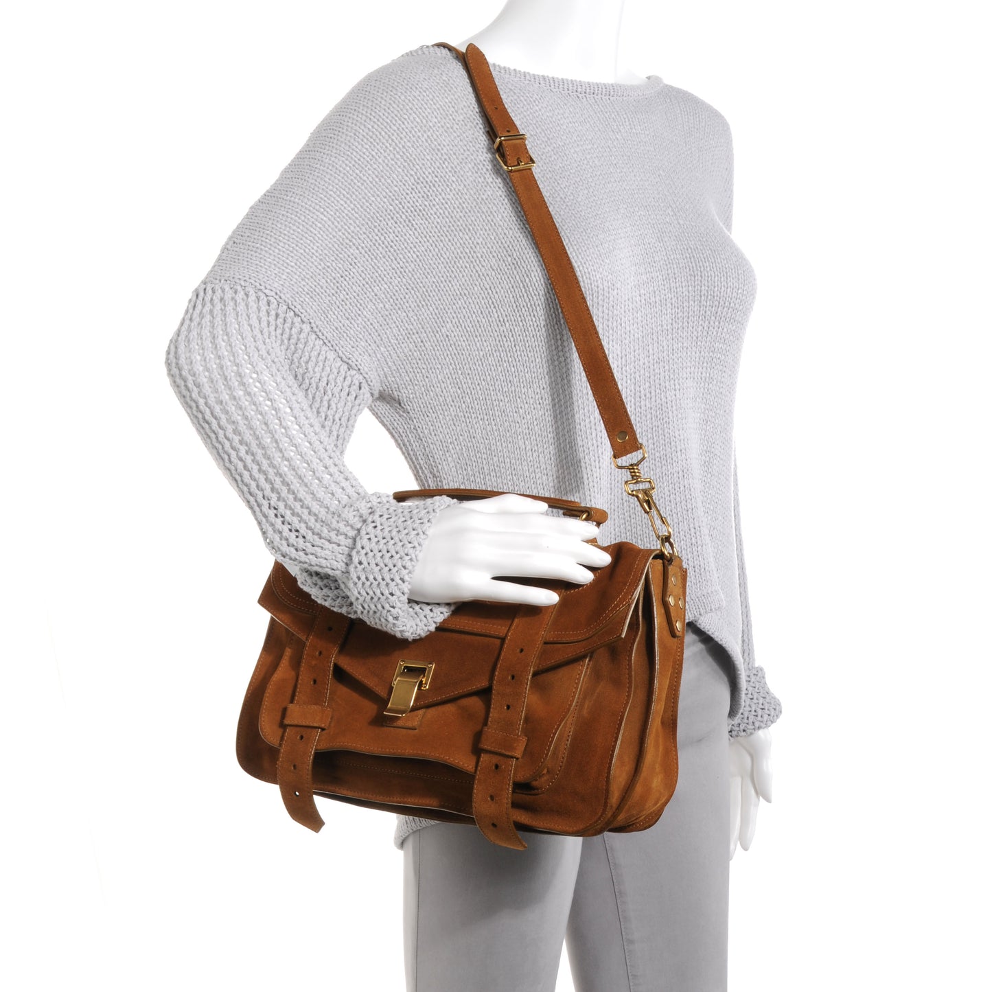 Suede PS1 Medium Satchel Tobacco