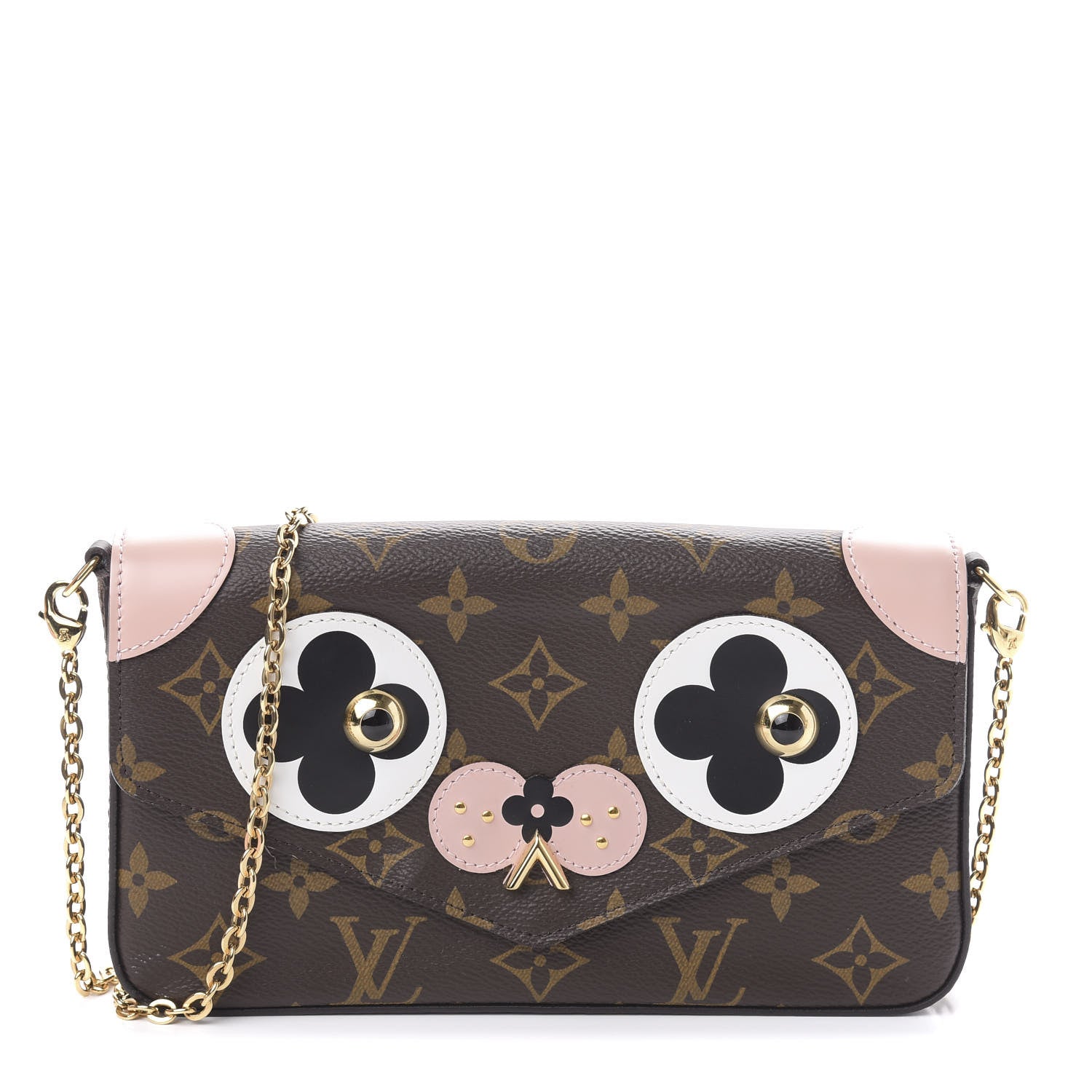 Louis Vuitton Monogram Valentine Dog Pochette Felicie Chain Wallet 1 of 12