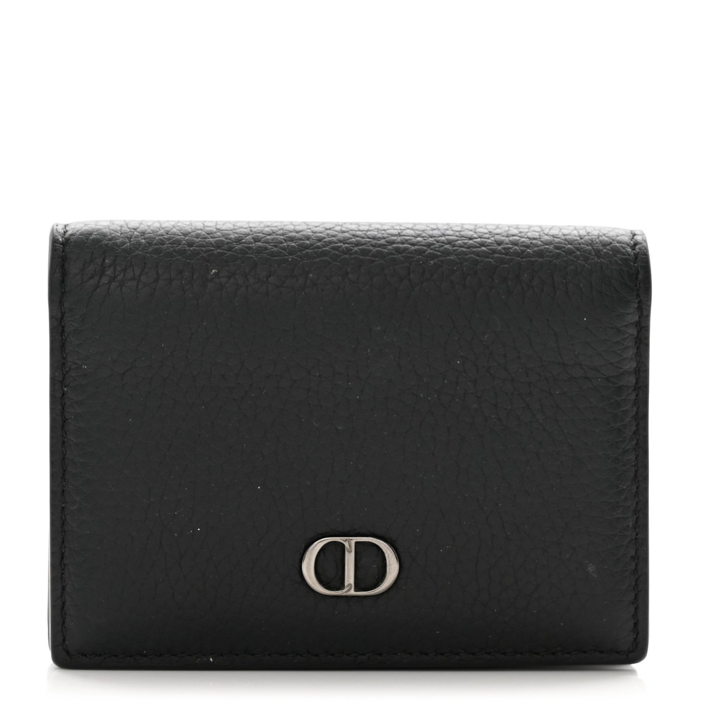 Grained Calfskin CD Icon Wallet Black